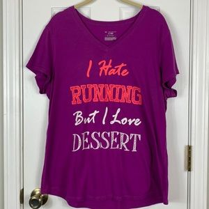 Tek Gear purple short sleeved tee shirt size XL: V neckline.